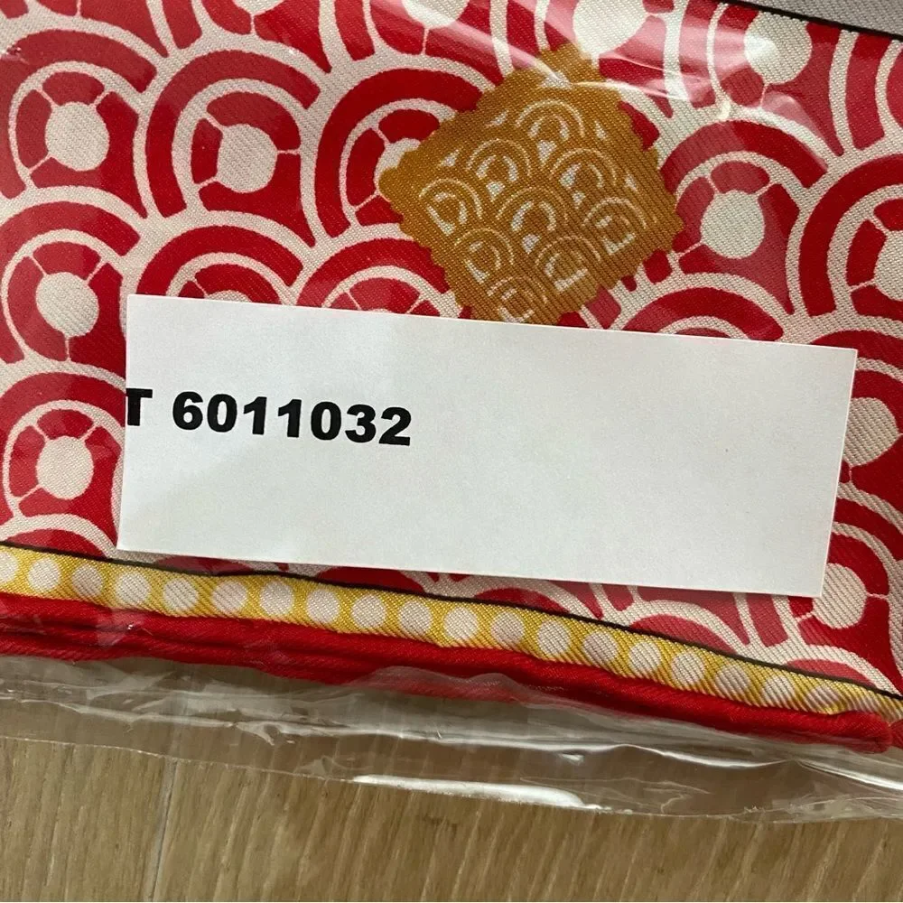 NEW Cartier Paris Red White Silk Crepe Butterflies Moth Square Scarf Shawl - Picture 12 of 12